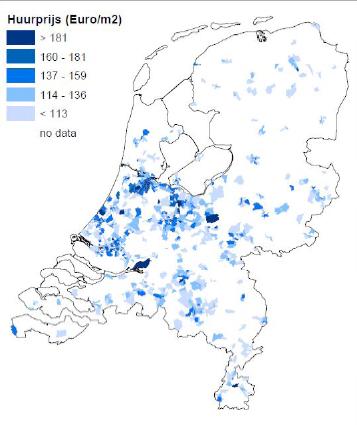 huurprijs per regio