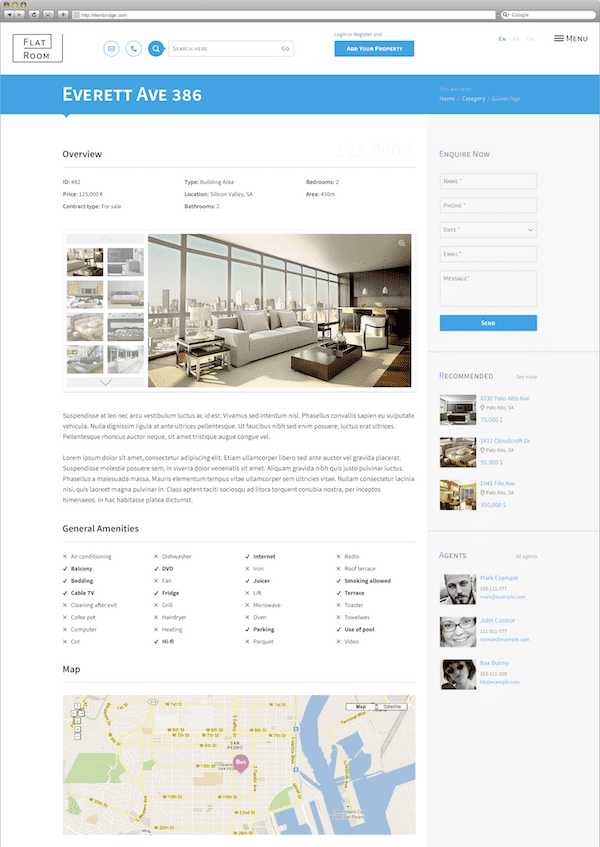 vastgoed website screenshot