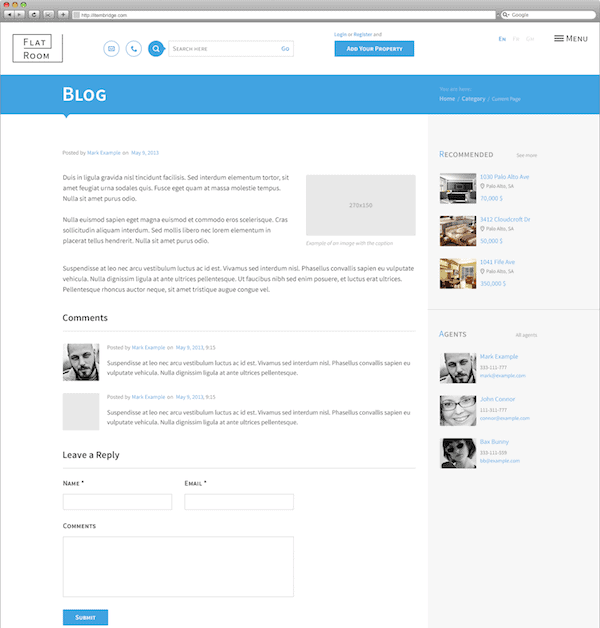 vastgoed website screenshot